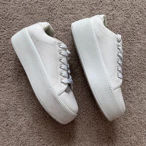 Nasty Gal Platform White Canvas Sneaker